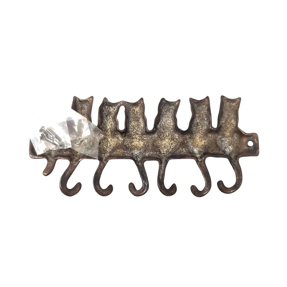 Metal Cat Kitten Tail Hook Jewelry Key Wall Hanger Bronze Finish with screws NEW